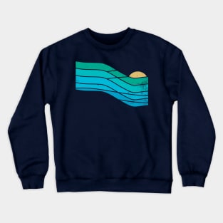 70s Sunset Ocean waves Crewneck Sweatshirt